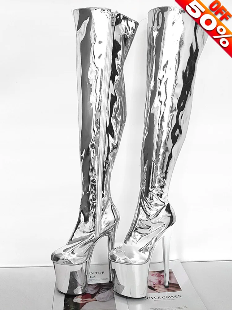 Fashion knee boots sexy fetish 20cm club pole dance 8 inch large size stripper boots gold and silver leopard platform
Fashion knee boots sexy fetish 20cm club pole dance 8 inch large size stripper boots gold and silver leopard platform