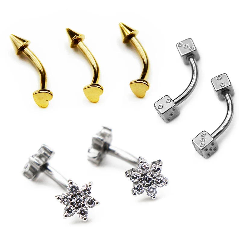 2Pcs 16G Surgical Steel Eyebow Ring Stud Banana Rings Curved Barbell Cartilage Piercing Tragus Helix Lip Bar Body Jewelry Women
2Pcs 16G Surgical Steel Eyebow Ring Stud Banana Rings Curved Barbell Cartilage Piercing Tragus Helix Lip Bar Body Jewelry Women