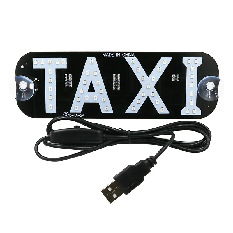 

LED Car Taxi Cab Indicator Energy Saving Long Life Lamp 12V Windscreen Sign Windshield Light Lamp USB Cable On/off Switch