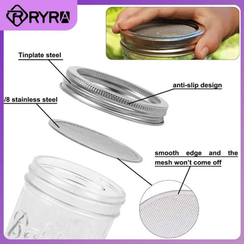 

Stainless Steel Grow Lid 70mm 86mm Sprouting Lid Mason Canning Jars Seed Sprouter Cover Seed Sprouting Screen Lids Mesh Screen