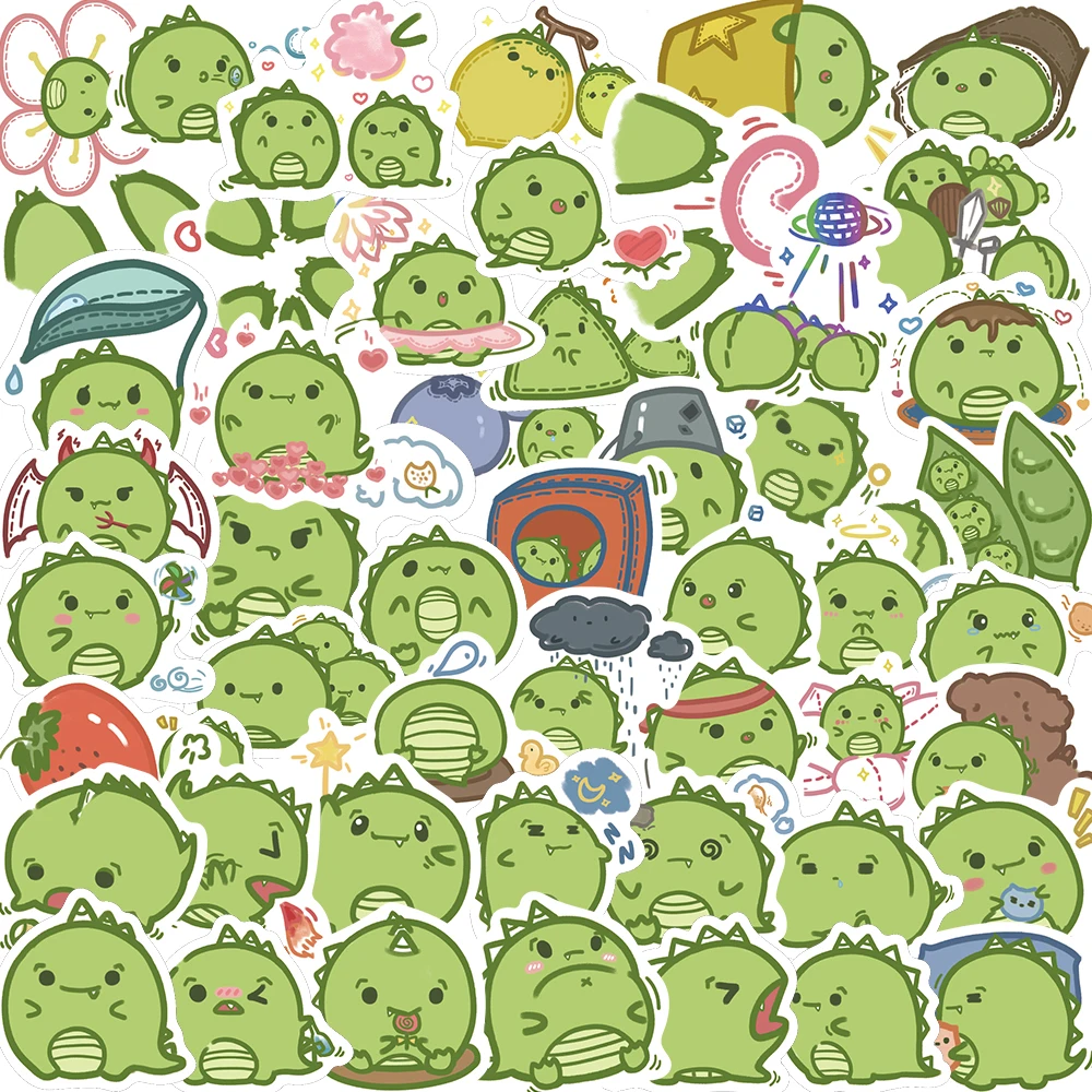 

10/25/50PCS Little Dinosaur Anime Decoration Salon Prints Laptop Stickers Suitcase Guitar Laptop Nostalgia Wall Decor Stickers