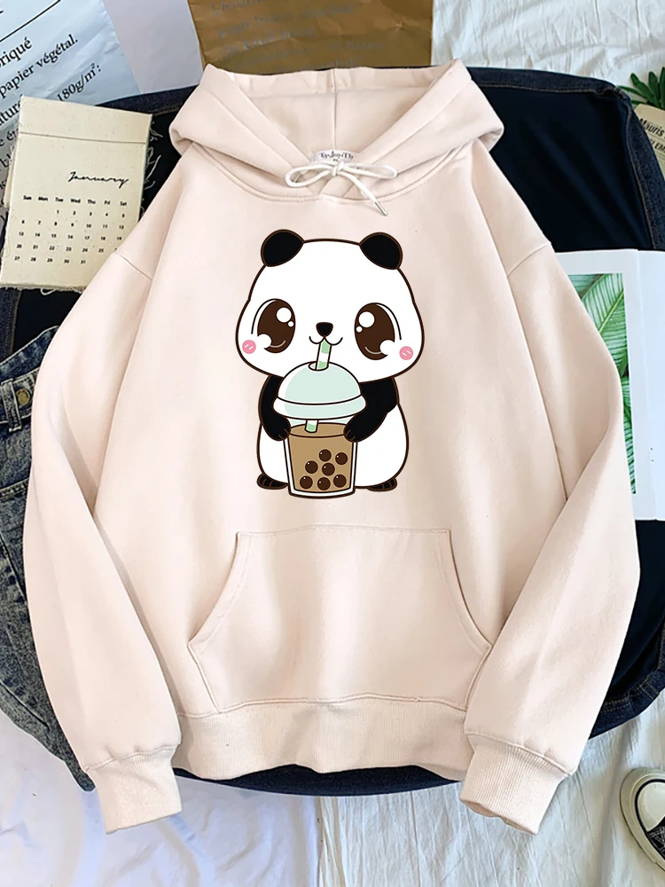 Female Hoodie Cute Panda Drinking Milk Tea Printing Sweatshirt Woman O-Neck Sport Oversize Top Winter Kawaii Animal Lady Sweater
Female Hoodie Cute Panda Drinking Milk Tea Printing Sweatshirt Woman O-Neck Sport Oversize Top Winter Kawaii Animal Lady Sweater