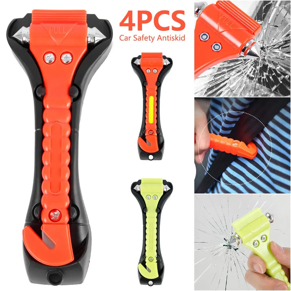 Car Safety Hammer, Emergency Escape Tool with Window Breaker and Seatbelt Cutter Anti-Skid, Saving Survival Kit, Pack of 4
Car Safety Hammer, Emergency Escape Tool with Window Breaker and Seatbelt Cutter Anti-Skid, Saving Survival Kit, Pack of 4