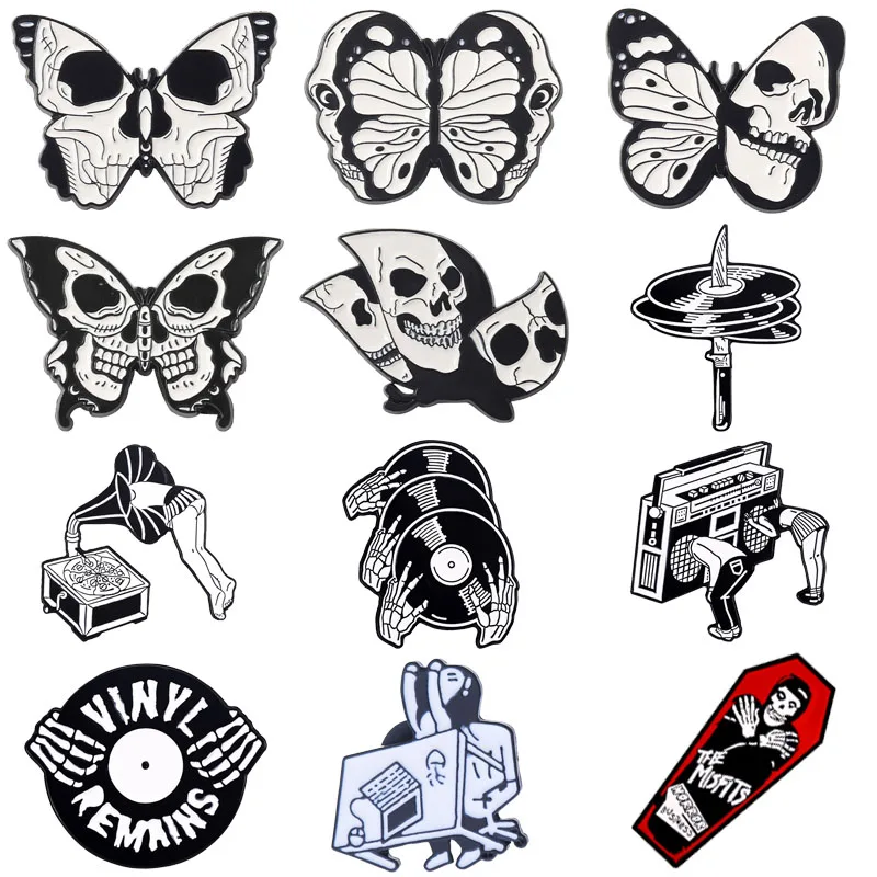 Очаровательная брошь из сплава черная белая серия запись Скелет Бабочка Животные иконы для одежды модный креативный значок КНОПКА булавка ... 
Очаровательная брошь из сплава черная белая серия запись Скелет Бабочка Животные иконы для одежды модный креативный значок КНОПКА булавка ...