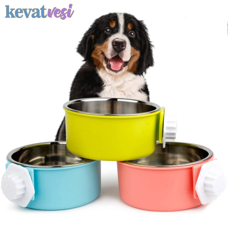 Pet Feeding Bowl Hanging Stainless Steel Dog Cage Bowls Puppy Kitten Feeder Water Food Bowl Stationary Kitten Pets Supplies
Pet Feeding Bowl Hanging Stainless Steel Dog Cage Bowls Puppy Kitten Feeder Water Food Bowl Stationary Kitten Pets Supplies