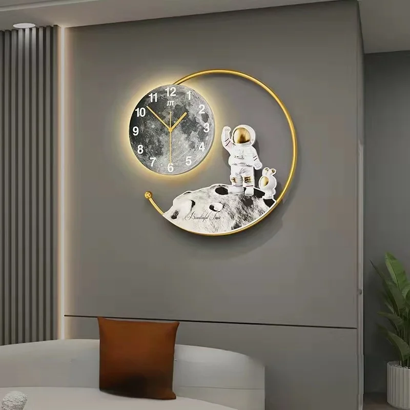 modern Nordic lighting astronaut round clock creative fashion living room wall clock home decoration mute wall clock
modern Nordic lighting astronaut round clock creative fashion living room wall clock home decoration mute wall clock