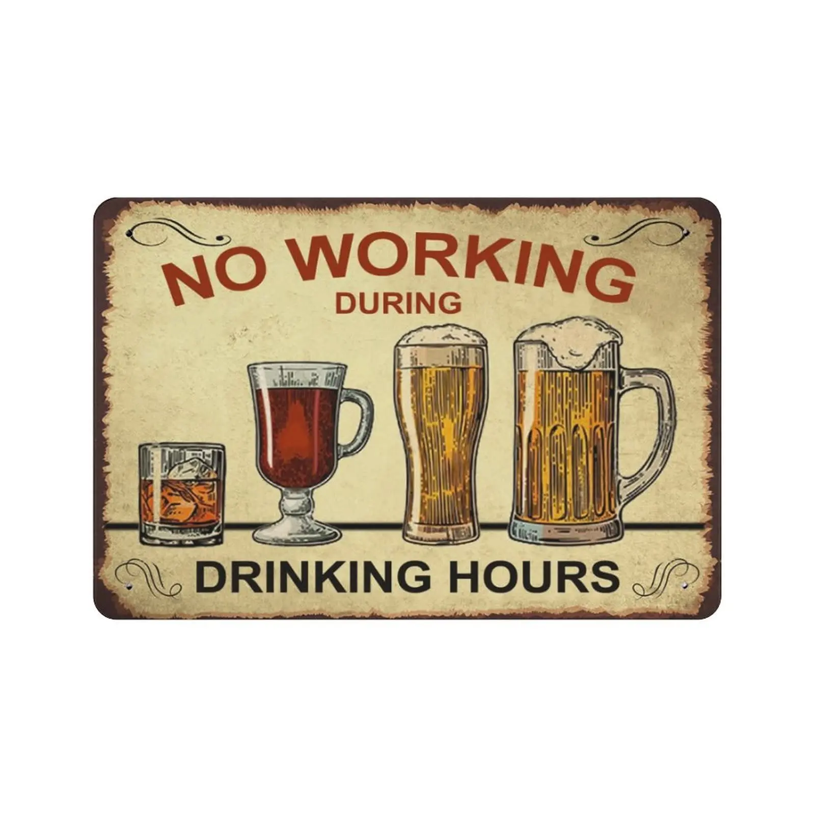 Vintage Tin Bar Sign No Working During Drinking Hours Farmhouse Home Wall Decor Metal Signs,Wall Decor for Bars Restaurants Cafe
Vintage Tin Bar Sign No Working During Drinking Hours Farmhouse Home Wall Decor Metal Signs,Wall Decor for Bars Restaurants Cafe