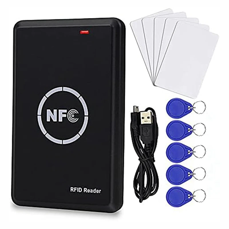Smart Access Control Card Copier Black RFID Reader Writer 13.56Mhz Encrypted Card Decoder NFC Tag
Smart Access Control Card Copier Black RFID Reader Writer 13.56Mhz Encrypted Card Decoder NFC Tag