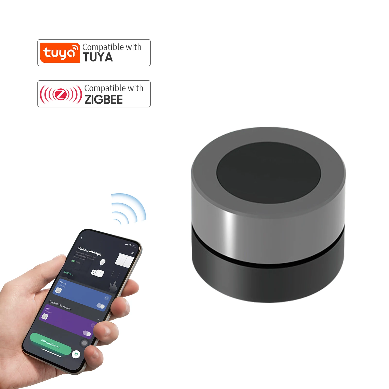 ZigBee 3,0 умная кнопка Поворотная ручка для автоматизации сцена связь приложение дистанционное управление умное освещение переключатель приб...
ZigBee 3,0 умная кнопка Поворотная ручка для автоматизации сцена связь приложение дистанционное управление умное освещение переключатель приб...