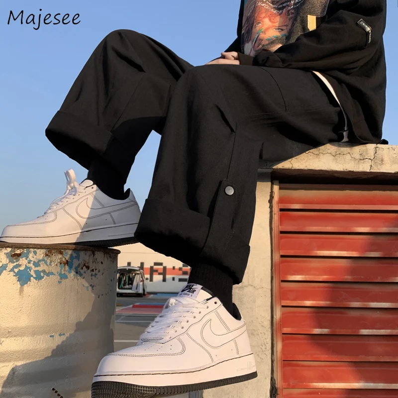 

Pants Men Baggy Cargo Trouser Design Teens Casual All-match Simply Students Ulzzang Fashion Popular Summer Streetwear Handsome