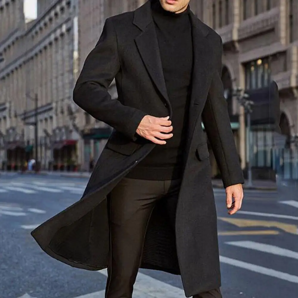 HOTWinter Men Long Sleeve Buttons Jacket Overcoat Mid-length Trench Coat Jacket
HOTWinter Men Long Sleeve Buttons Jacket Overcoat Mid-length Trench Coat Jacket