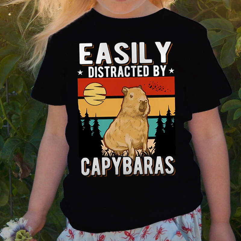 Easily Distracted By Capybara Cartoon T-shirt Clothes Children's Tshirt Round Neck Clothing Capybara Animal Girls Boy T-Shirts
Easily Distracted By Capybara Cartoon T-shirt Clothes Children's Tshirt Round Neck Clothing Capybara Animal Girls Boy T-Shirts