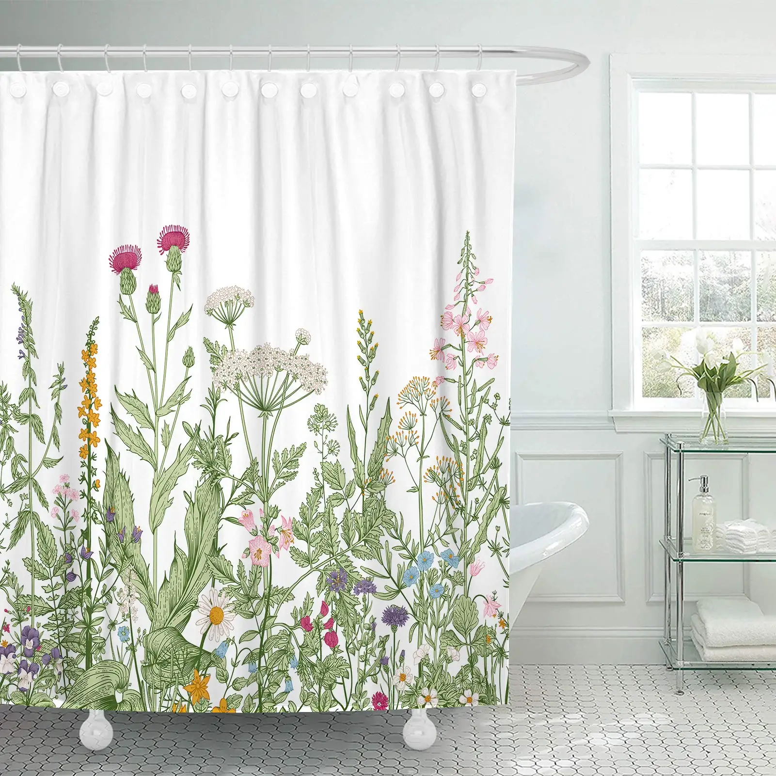 Arched Door Flower Printed Shower Curtain Fabric Shower Curtain Waterproof Polyester Bathroom Curtains
Arched Door Flower Printed Shower Curtain Fabric Shower Curtain Waterproof Polyester Bathroom Curtains