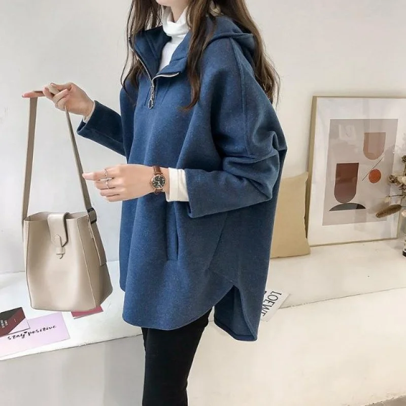 Hoodies Tweed Thickened Woolen Sweater Women's New Korean Loose Woolen Cloaks And Coats Autumn Winter 2022
Hoodies Tweed Thickened Woolen Sweater Women's New Korean Loose Woolen Cloaks And Coats Autumn Winter 2022