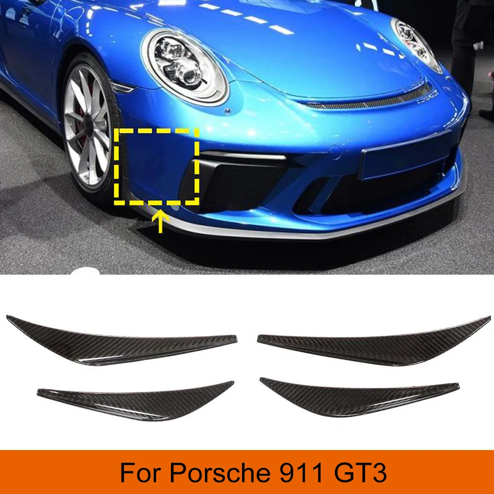 Front Bumper Canards Trims Dry Carbon Fiber for Porsche 911 GT3 2017 2018 Dry Carbon Fiber Air Vents Decoration 4 Piece Trims
Front Bumper Canards Trims Dry Carbon Fiber for Porsche 911 GT3 2017 2018 Dry Carbon Fiber Air Vents Decoration 4 Piece Trims