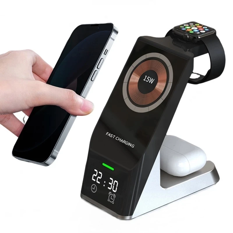 6IN1 Alarm Clock Magnetic Wireless Charger Stand For Airpods Pro Apple Watch Fast Charging Station
6IN1 Alarm Clock Magnetic Wireless Charger Stand For Airpods Pro Apple Watch Fast Charging Station