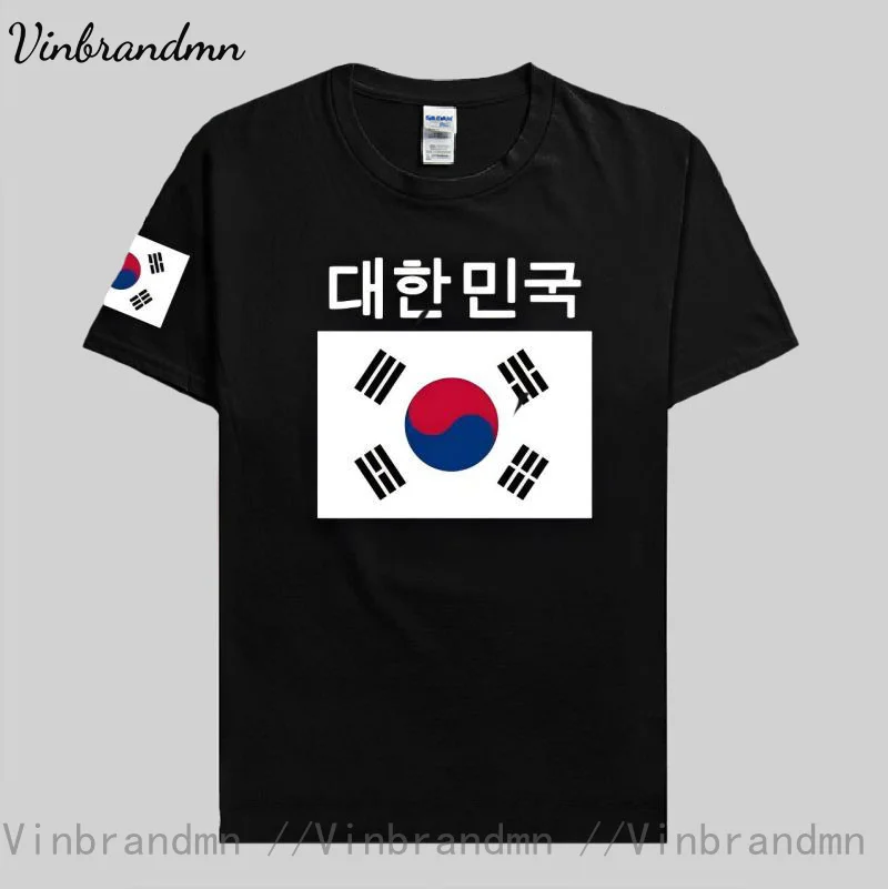 Корейская Южная футболка мужские футболки KOR этической команды 100% хлопок топы