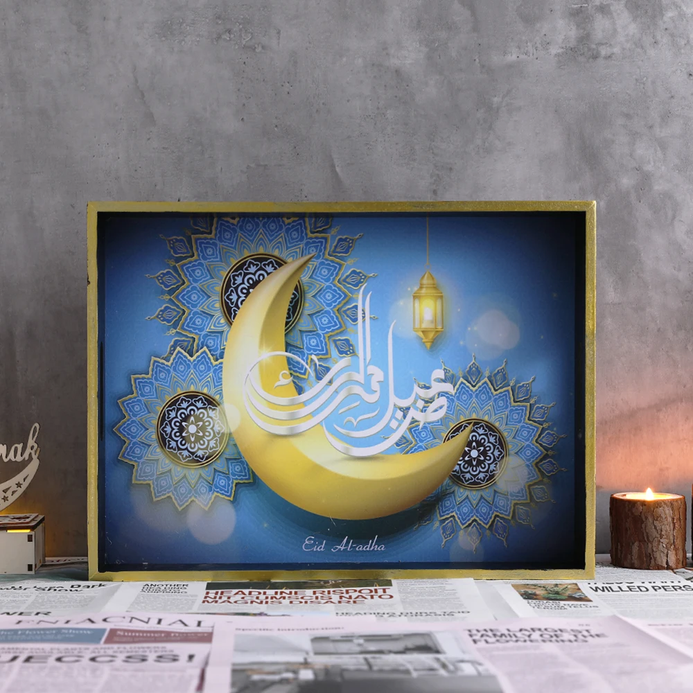 Eid Mubarak Colored Drawing Moon Wooden Tray Tableware Dessert Dish Jewelry Plate Crystal Display Holder Ramadan Party Supplies
Eid Mubarak Colored Drawing Moon Wooden Tray Tableware Dessert Dish Jewelry Plate Crystal Display Holder Ramadan Party Supplies