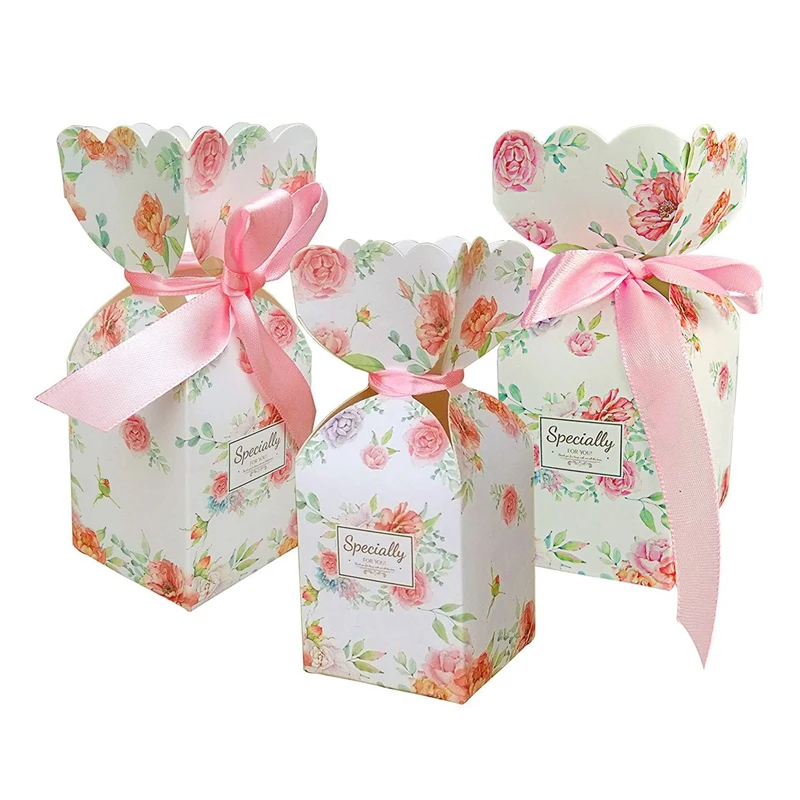 50 Pcs Floral Pattern Candy Boxes Wedding Bridal Shower Baby Birthday Party Favor Gift Box With 50Pcs Light Pink Ribbon
50 Pcs Floral Pattern Candy Boxes Wedding Bridal Shower Baby Birthday Party Favor Gift Box With 50Pcs Light Pink Ribbon