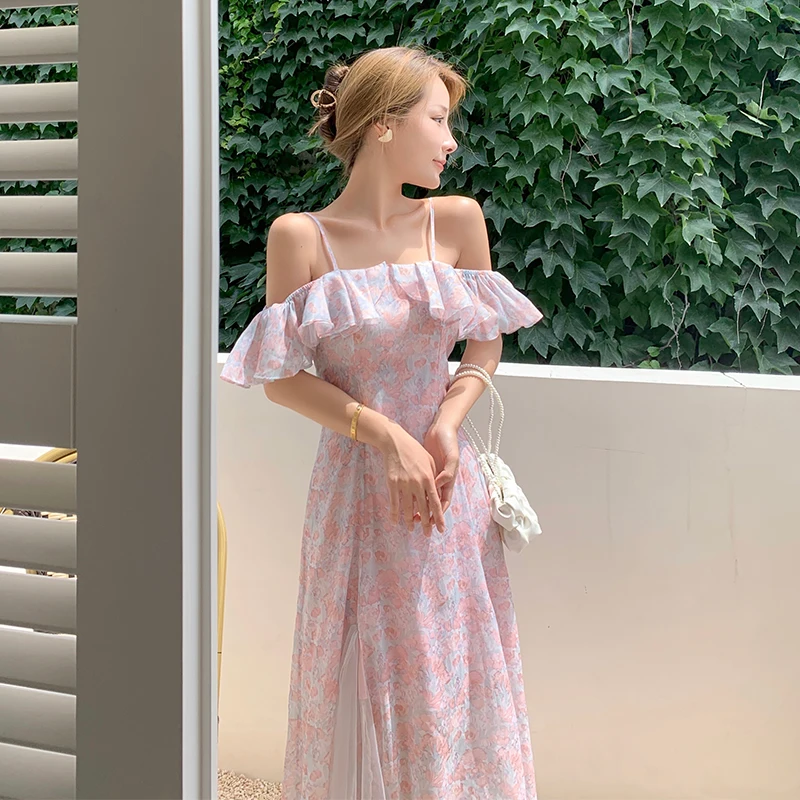 Slash Neck France Vintage Camisole Dress Women Casual Elegant Evening Party Sexy Midi Dress Chiffon Boho Beach Dress Summer
Slash Neck France Vintage Camisole Dress Women Casual Elegant Evening Party Sexy Midi Dress Chiffon Boho Beach Dress Summer