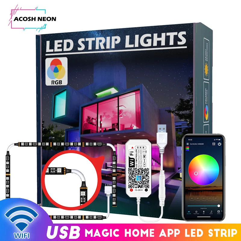 43-55 inch Magic Home Waterproof TV LED Strip USB Powered RGB 5050 Color Changing LED Strip TV Backlights for TV PC Mirror
43-55 inch Magic Home Waterproof TV LED Strip USB Powered RGB 5050 Color Changing LED Strip TV Backlights for TV PC Mirror