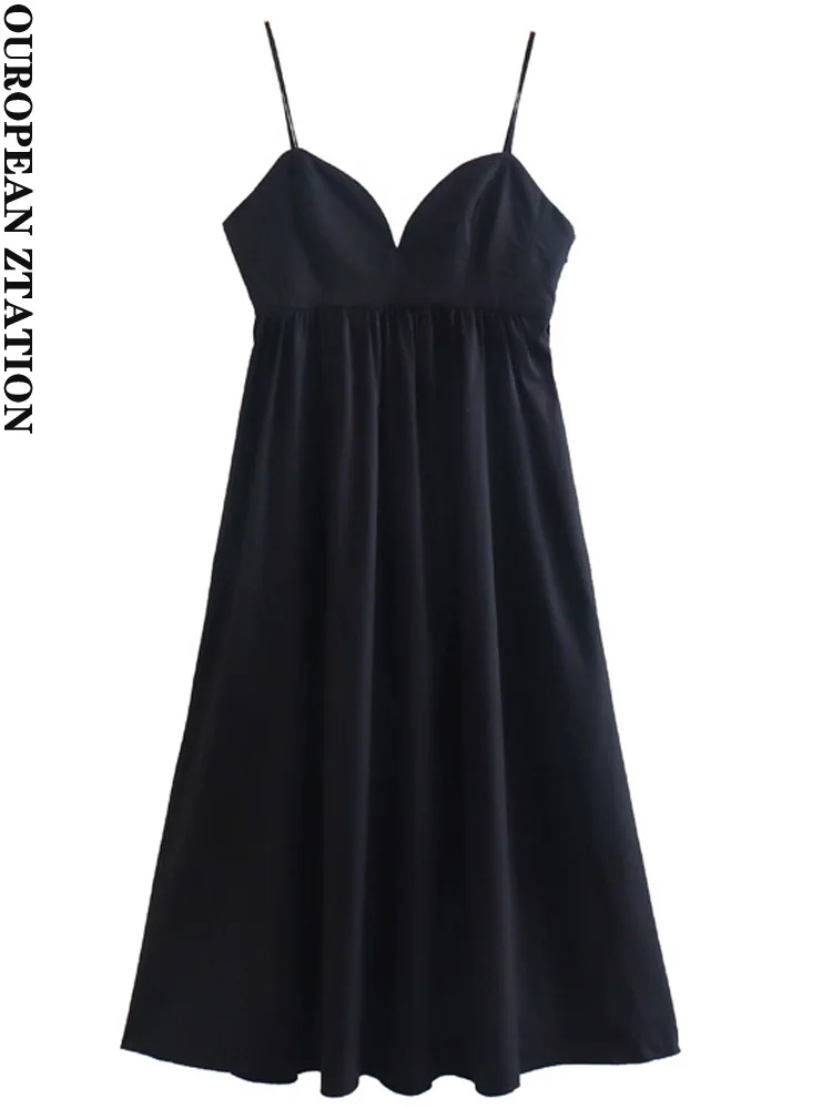 PAILETE Women 2022 fashion french poplin midi dress vintage backless thin straps side zip female dresses vestidos mujer
PAILETE Women 2022 fashion french poplin midi dress vintage backless thin straps side zip female dresses vestidos mujer