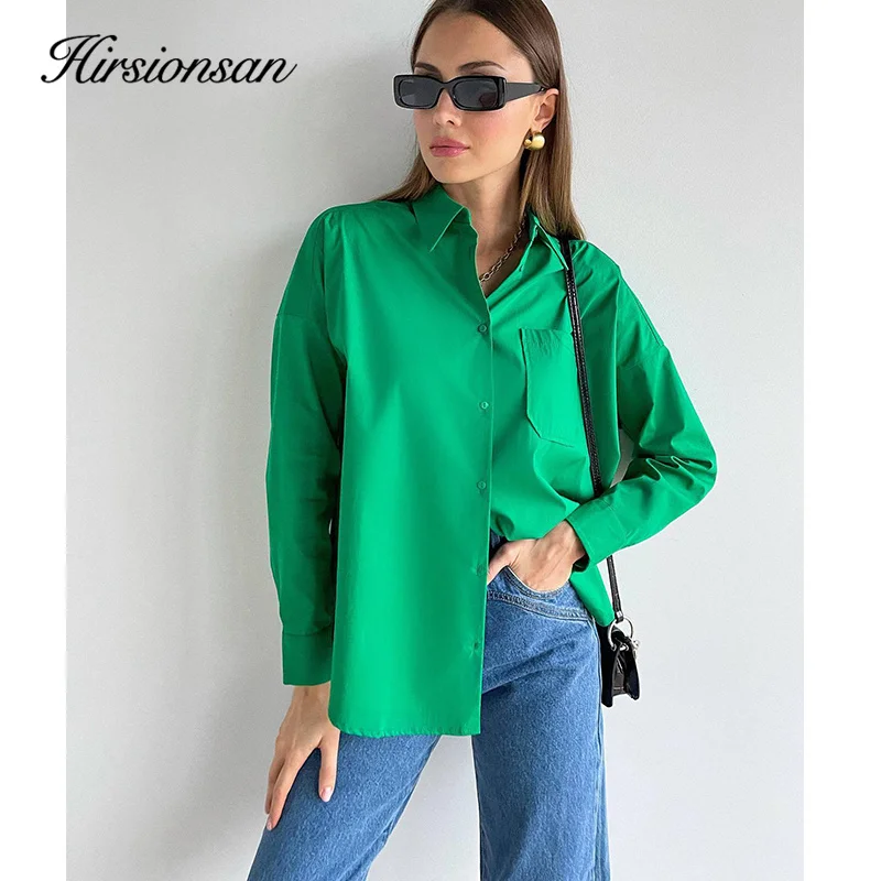 Hirsionsan Spring Solid Long Sleeve Shirt Women Leisure Turn-down Collar Elegant Blouse Female Loose Simple Single Breasted Tops
Hirsionsan Spring Solid Long Sleeve Shirt Women Leisure Turn-down Collar Elegant Blouse Female Loose Simple Single Breasted Tops