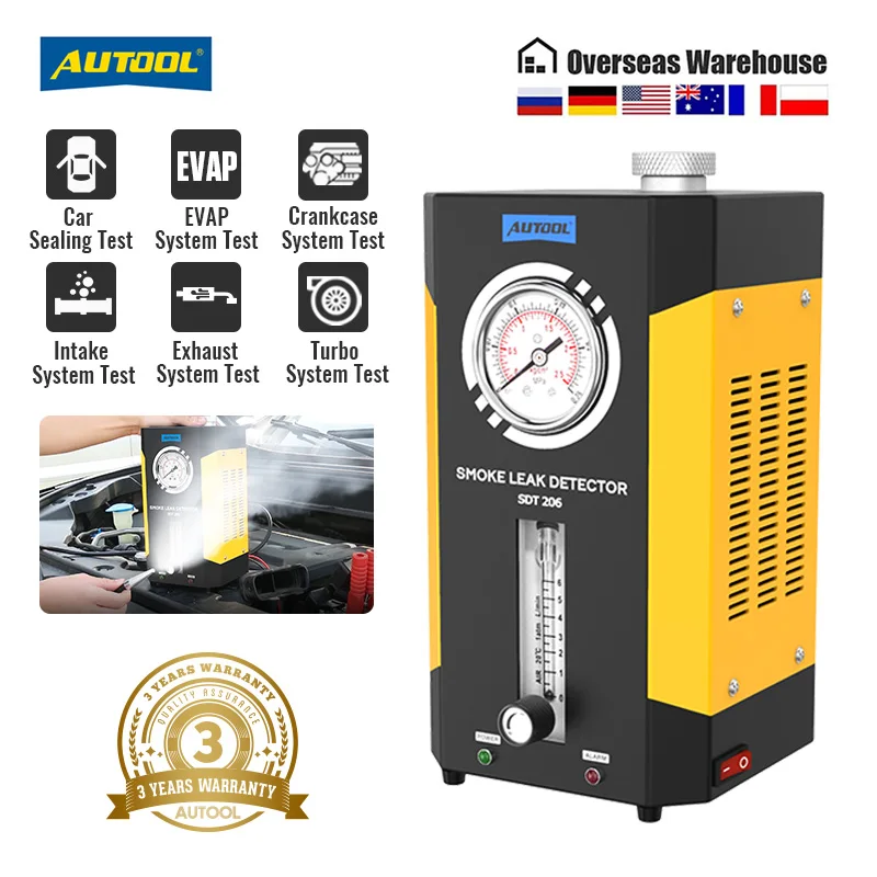 AUTOOL SDT202 SDT206-Old Car Automotive Smoke Machine Pipe Smog Generator Leak Detect Leakage Detector Diagnostic for 12V Car
AUTOOL SDT202 SDT206-Old Car Automotive Smoke Machine Pipe Smog Generator Leak Detect Leakage Detector Diagnostic for 12V Car
