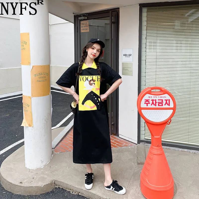 Женское свободное платье NYFS, корейское платье с коротким рукавом и воротником-поло, модное платье с принтом, лето 2022
Женское свободное платье NYFS, корейское платье с коротким рукавом и воротником-поло, модное платье с принтом, лето 2022