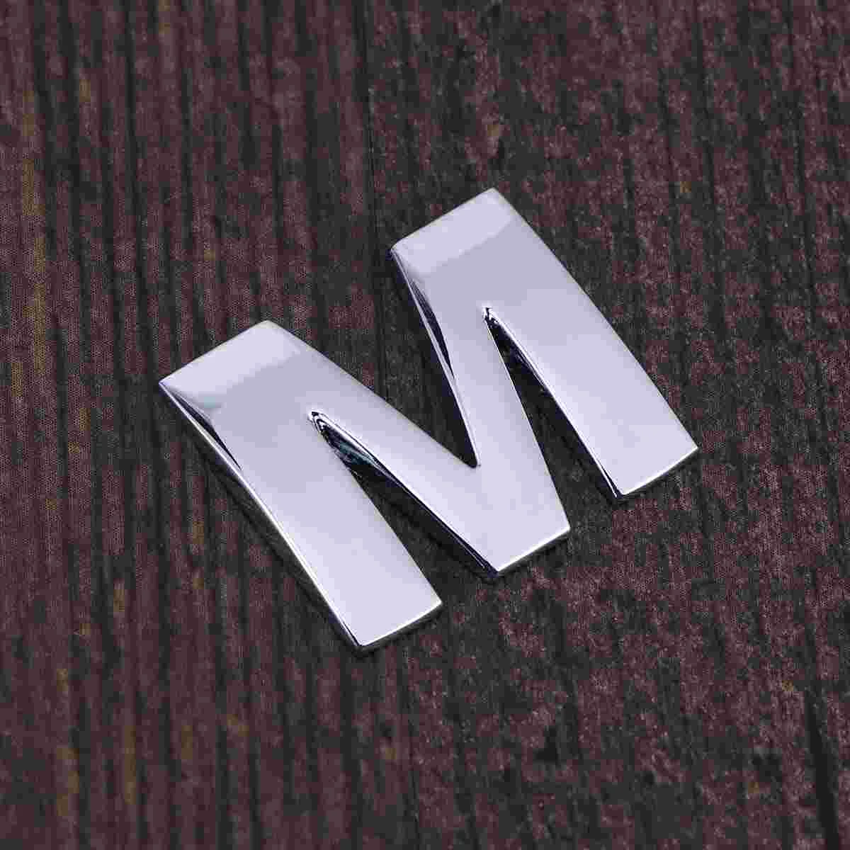 

3D DIY Metallic Alphabet Car Sticker Car Letter Badge Decal - M (Silver) Chromium styling Accessories