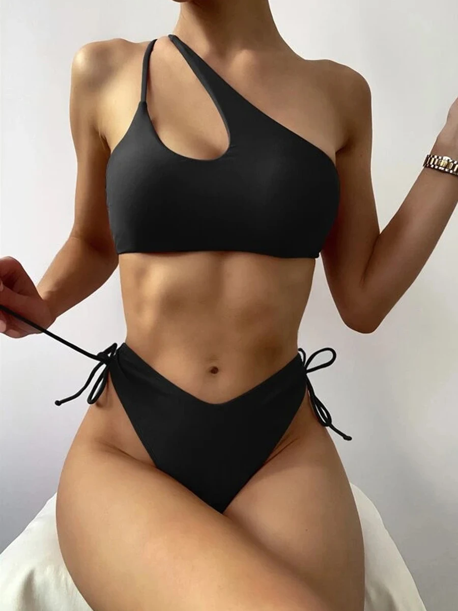 One Shoulder Bikinis Women Sexy Solid Swimwear Female Drawstring String Swimsuit Padded Beachwear Bathers Bathing Swimming Suit
One Shoulder Bikinis Women Sexy Solid Swimwear Female Drawstring String Swimsuit Padded Beachwear Bathers Bathing Swimming Suit