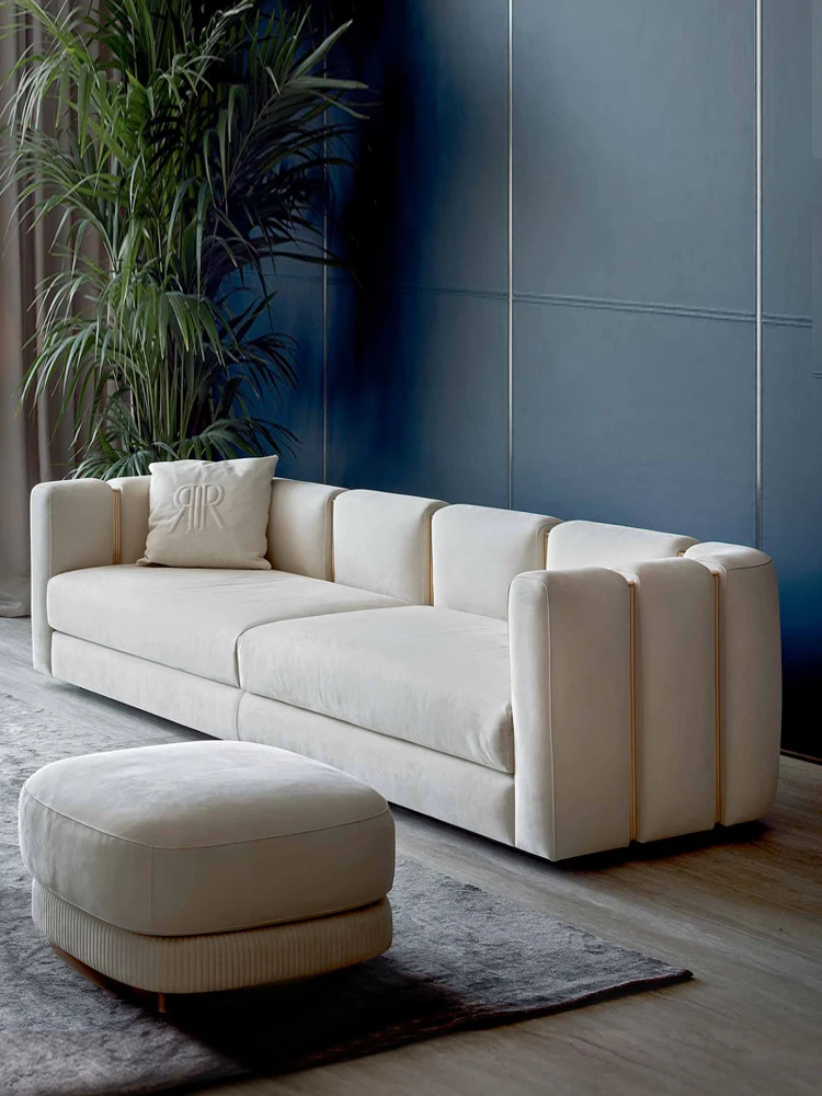 Italian light luxury modern leather art three person sofa villa small family living room model room
Italian light luxury modern leather art three person sofa villa small family living room model room