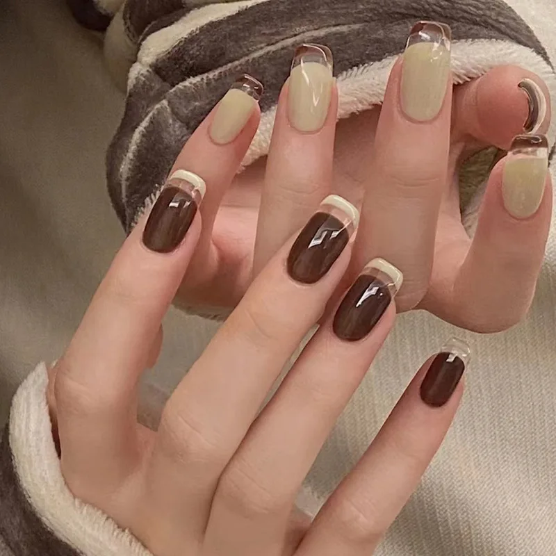 24Pset Artificial Square Head False Nails Seamless Removable Art Full Cover Fake Nails Coffin Handmade Ballerina Press on Nail
24Pset Artificial Square Head False Nails Seamless Removable Art Full Cover Fake Nails Coffin Handmade Ballerina Press on Nail