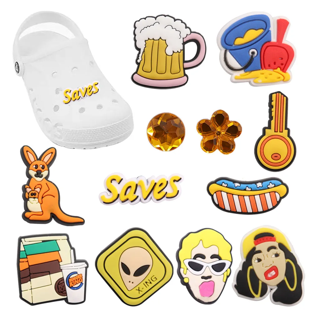 Wholesale 50pcs Shoe Charms Alien Kangaroo Beer Rock Man Accessories PVC Kids Shoe Buckle Fit Wristbands Birthday Present
Wholesale 50pcs Shoe Charms Alien Kangaroo Beer Rock Man Accessories PVC Kids Shoe Buckle Fit Wristbands Birthday Present