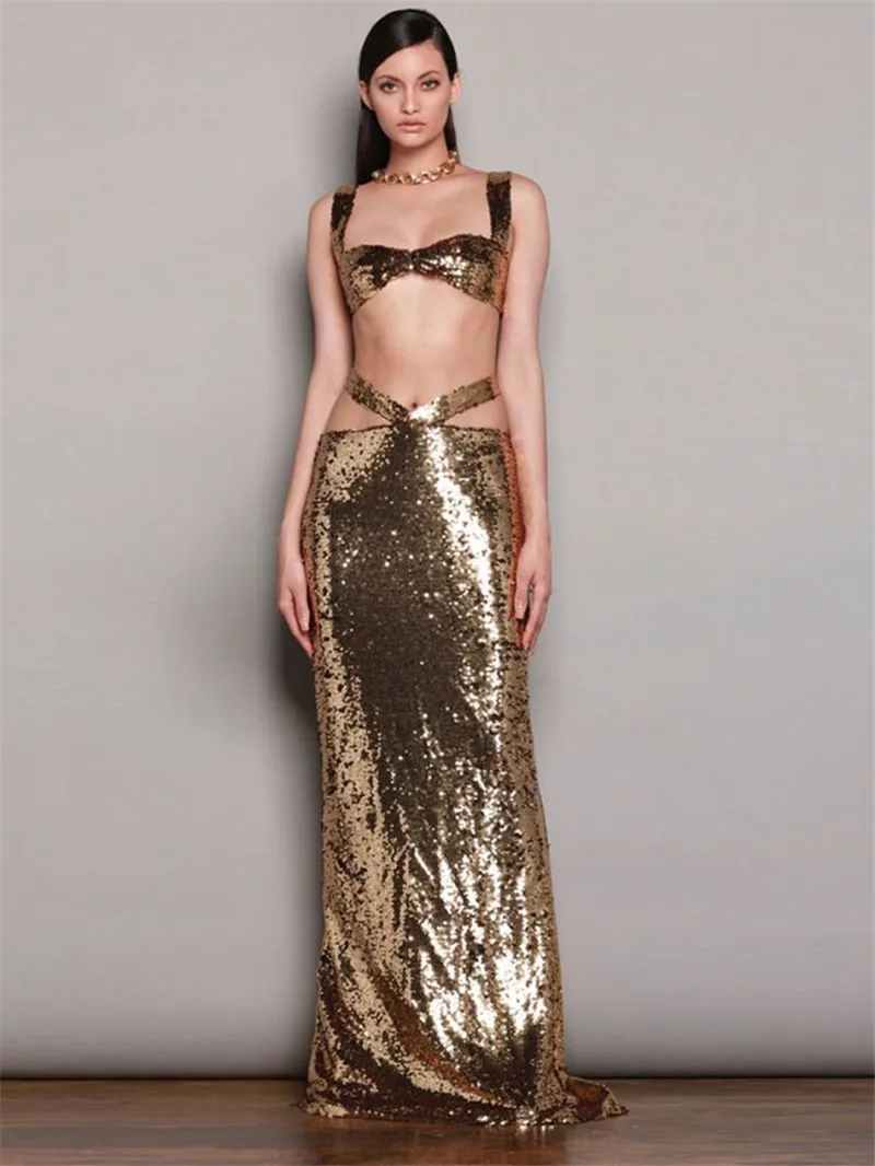 New Fashion Sequins Women Two Piece Set Sexy Strapless Sleeveless Crop Top High Waist Bodycon Long Skirt Nightclub Party Outfits
New Fashion Sequins Women Two Piece Set Sexy Strapless Sleeveless Crop Top High Waist Bodycon Long Skirt Nightclub Party Outfits