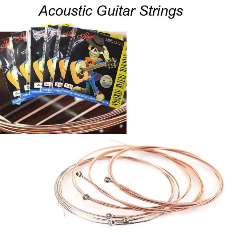 

6pcs/set Acoustic Guitar String Rainbow Copper Alloy / Stainless Steel Wire Guitarist Stringed Instruments Parts банджо укулеле