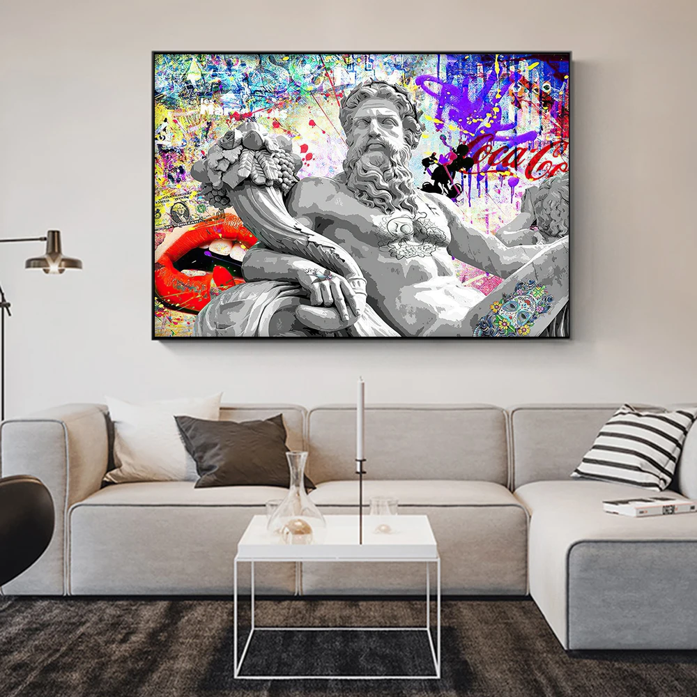 Greek Mythology Zeus Sculpture Graffiti Art Canvas Paintings on the Wall Art Posters and Prints Street Art Pictures Home Decor
Greek Mythology Zeus Sculpture Graffiti Art Canvas Paintings on the Wall Art Posters and Prints Street Art Pictures Home Decor