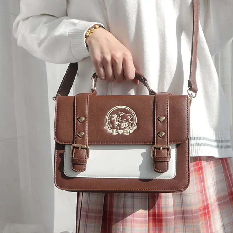 

Женские сумки на плечо HAEX в стиле Харадзюку, модная Униформа JK в японском стиле, студенческие сумки с вышивкой в стиле "Лолита"
