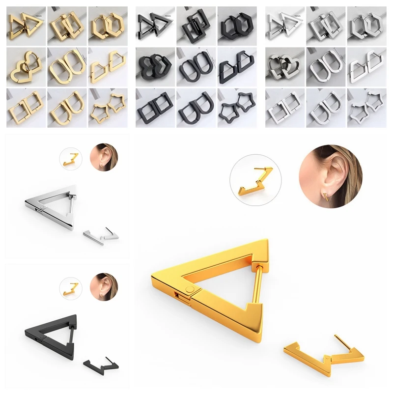 316L Stainless Steel 2 Color Small Geometric Earrings 2022 New Trendy Simple Hoop Earring For Women Men Gift Punk Party Jewelry
316L Stainless Steel 2 Color Small Geometric Earrings 2022 New Trendy Simple Hoop Earring For Women Men Gift Punk Party Jewelry
