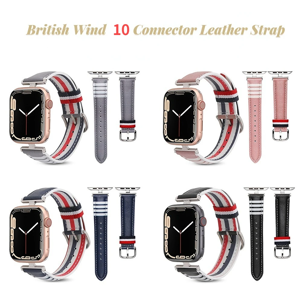 British Style Fibre Leather+Nylon Watchband for Apple Watch Series Ultra/8/7/6/SE/5 for Iwatch 49mm 41mm 45mm Connector Bracelet
British Style Fibre Leather+Nylon Watchband for Apple Watch Series Ultra/8/7/6/SE/5 for Iwatch 49mm 41mm 45mm Connector Bracelet