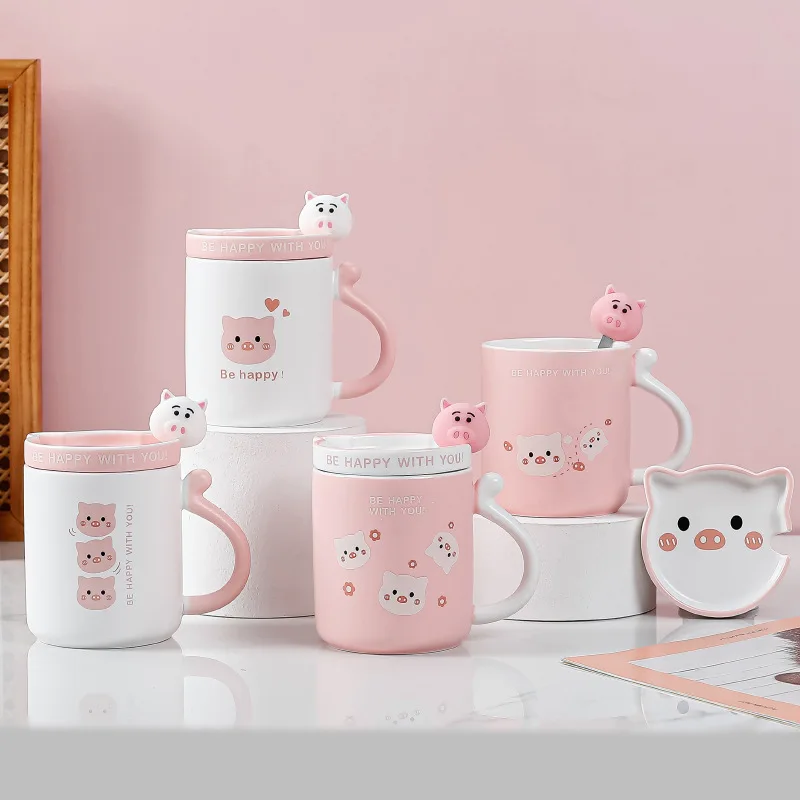 Cartoon Pig Mug Lovely Animal Korean Ceramic Water Bottle with Bowl Cover and Spoon Office Home Coffee Cup Couple Holiday Gift
Cartoon Pig Mug Lovely Animal Korean Ceramic Water Bottle with Bowl Cover and Spoon Office Home Coffee Cup Couple Holiday Gift