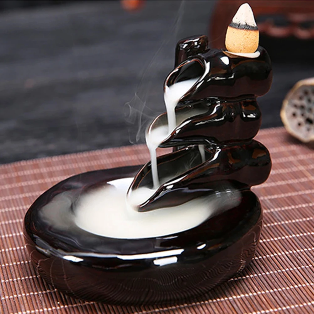 Backflow Incense Burner Ceramic Waterfall Censer Incense Holder Creative Handicraft Home Office Teahouse Decoration
Backflow Incense Burner Ceramic Waterfall Censer Incense Holder Creative Handicraft Home Office Teahouse Decoration