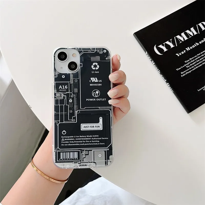 Personality Creative Clear Painted Circuit Board Phone Case For Iphone 13 12 11 Pro Max Couple Anti-drop Hard Back Cover Capa
Personality Creative Clear Painted Circuit Board Phone Case For Iphone 13 12 11 Pro Max Couple Anti-drop Hard Back Cover Capa