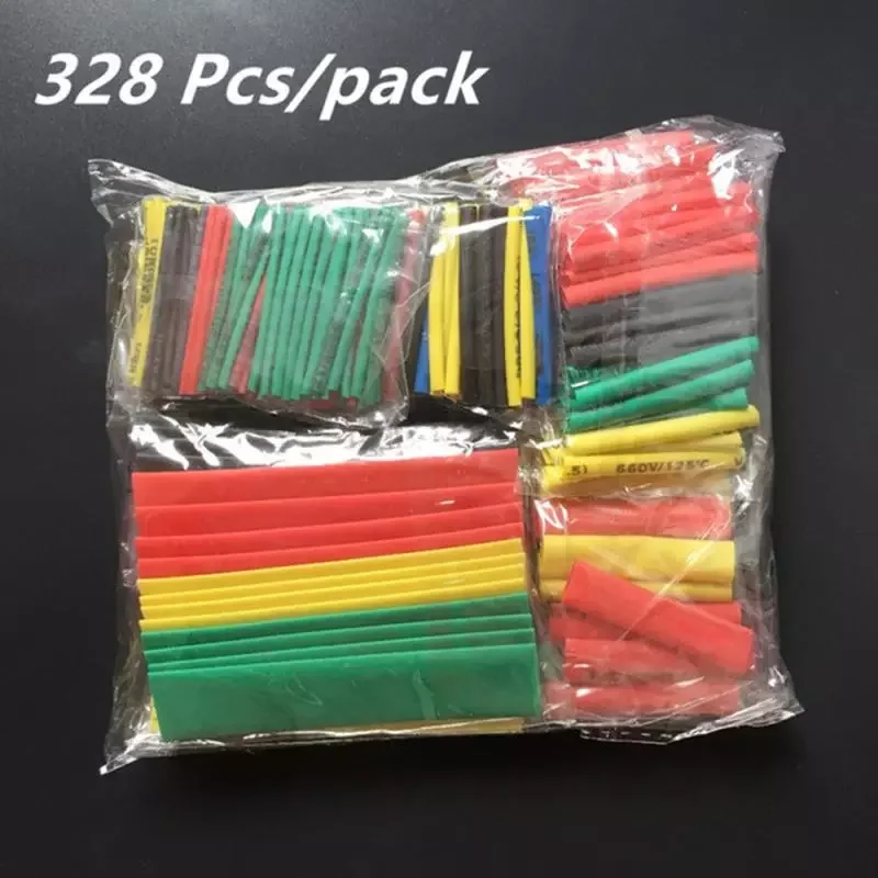 

328pcs Thermoresistant Tube Heat Shrink Wrapping Kit, Termoretractil Shrinking Tubing Assorted Wire Cable Insulation Sleeving
