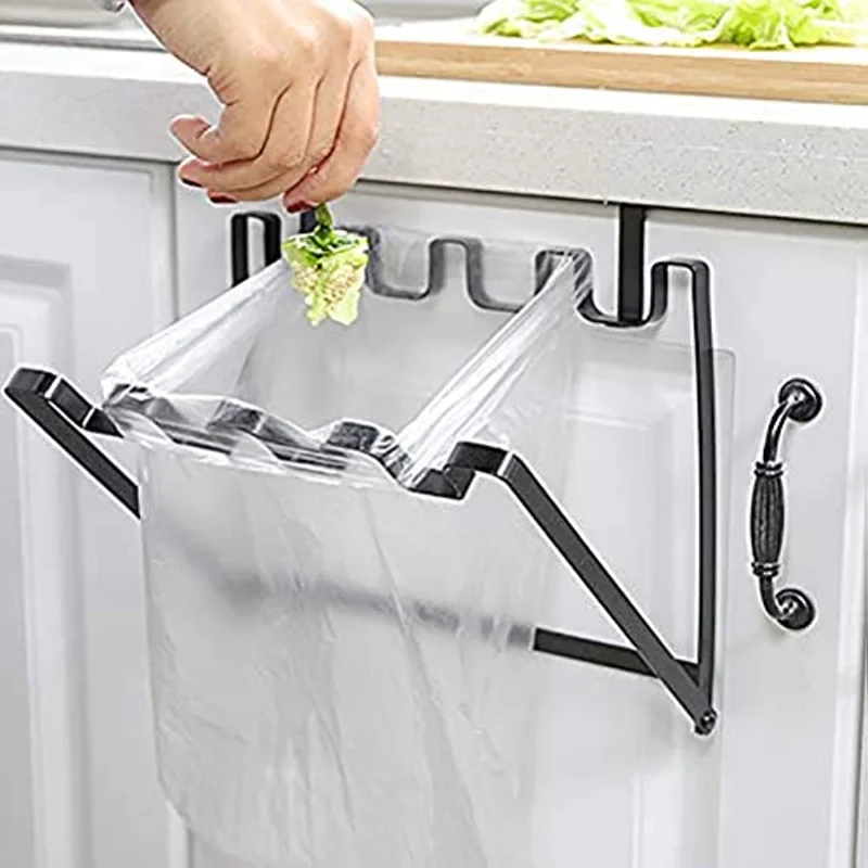 Stainless Steel Foldable Trash Rack Garbage Bag Holder Door Back Type Multi-Functional for Kitchen Hook Hang Dishcloth
Stainless Steel Foldable Trash Rack Garbage Bag Holder Door Back Type Multi-Functional for Kitchen Hook Hang Dishcloth
