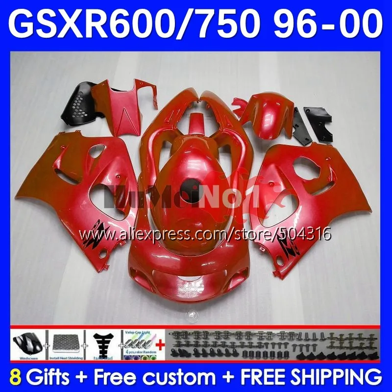 

Bodys For SUZUKI SRAD GSXR 750 600 GSX-R600 11MC.89 GSXR750 GSXR600 96 97 98 99 00 1996 1997 1998 1999 2000 Fairing glossy red