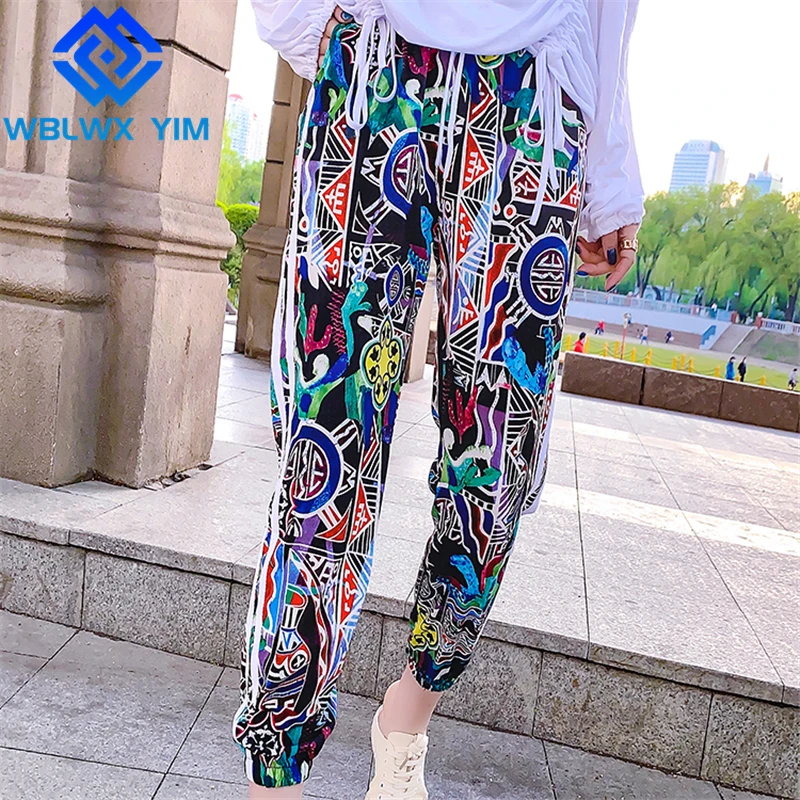 Spring Summer Casual Sweatpants Women Fashion Print High Waist Ice Silk Straight Pants Joggers Loose Chiffon Trousers Female
Spring Summer Casual Sweatpants Women Fashion Print High Waist Ice Silk Straight Pants Joggers Loose Chiffon Trousers Female