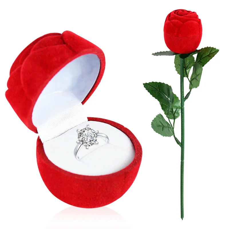 1Pc Romantic Rose Flower Bouquet Ring Box Red Rose Jewelry Packaging Display Case Wedding Engagement Valentine's Day Gift Boxes
1Pc Romantic Rose Flower Bouquet Ring Box Red Rose Jewelry Packaging Display Case Wedding Engagement Valentine's Day Gift Boxes