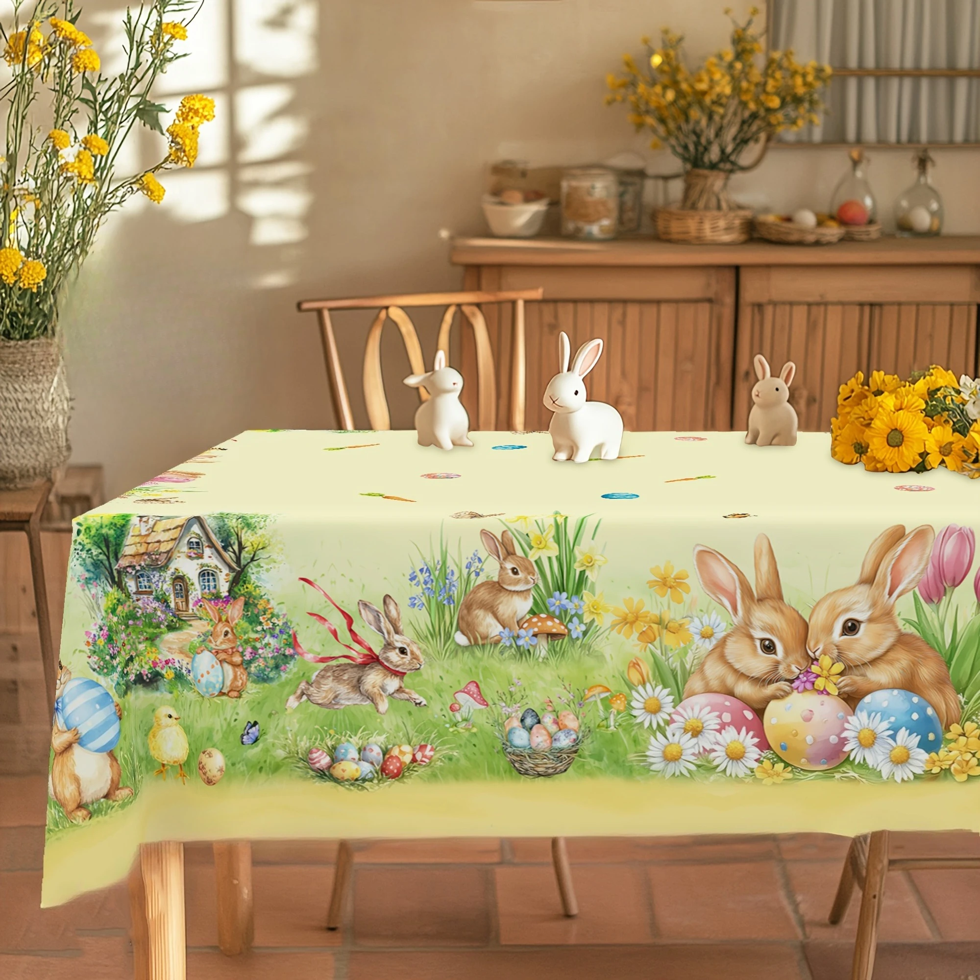 Скатерть для стола Easter Bunny Eggs Flowers современная полиэстер
Скатерть для стола Easter Bunny Eggs Flowers современная полиэстер