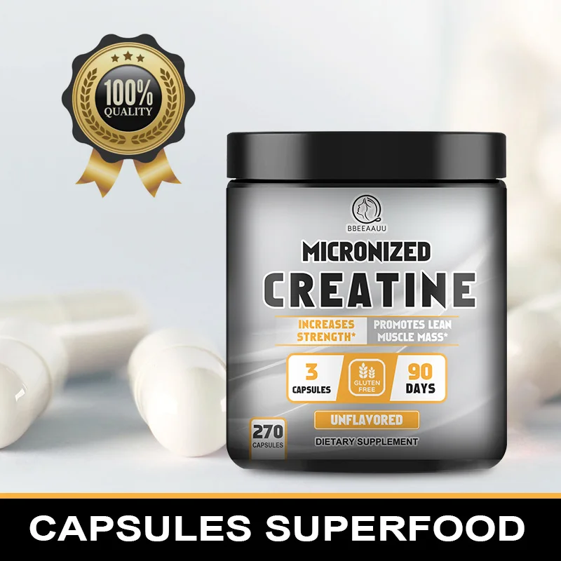Creatine Monohydrate Capsules Necessary for Sports and Fitness Increase Muscle Improved Endurance Sports Dietary Supplements 
Creatine Monohydrate Capsules Necessary for Sports and Fitness Increase Muscle Improved Endurance Sports Dietary Supplements